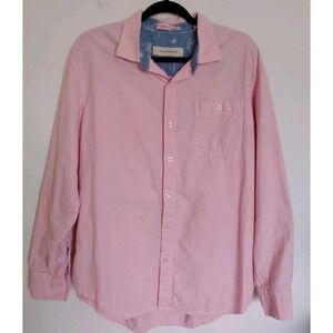 Tommy Bahama Mens Long Sleeve Shirt Pink Cotton Button Up Size Large
